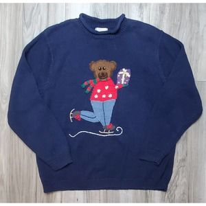 Studio Works Bear Christmas Sweater Size Large